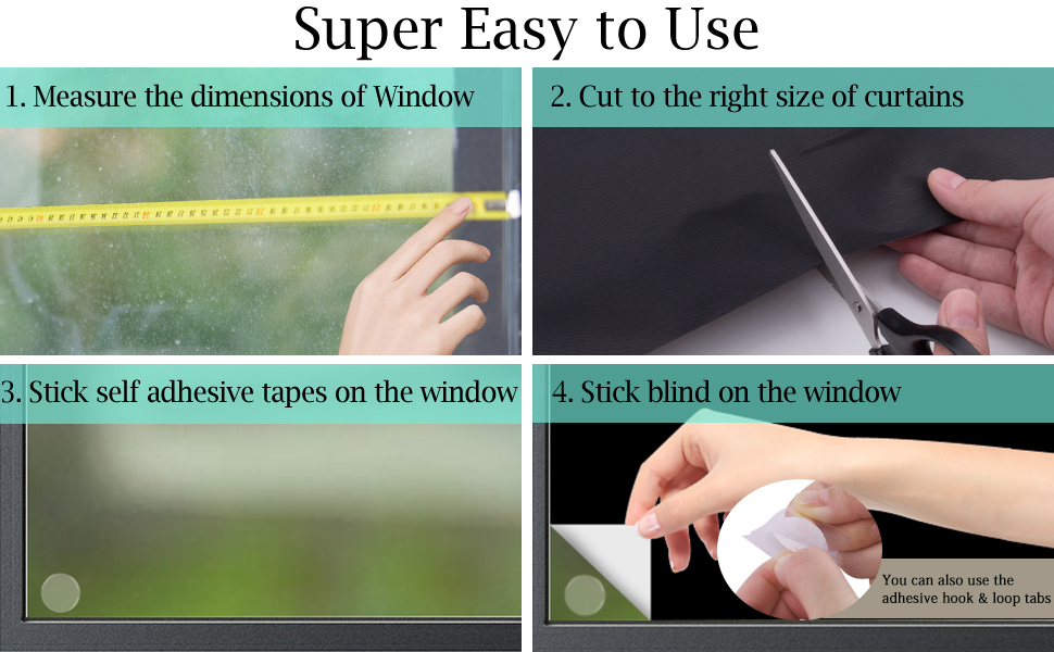 FEQO Portable Window Blackout Curtain Shade 157"x 59