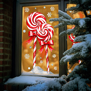 Large Christmas window clings