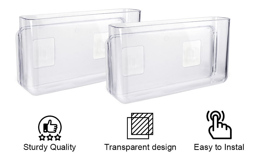 3 Pack Plastic Wall Folders, Acrylic Single Pocket Wall Mount File