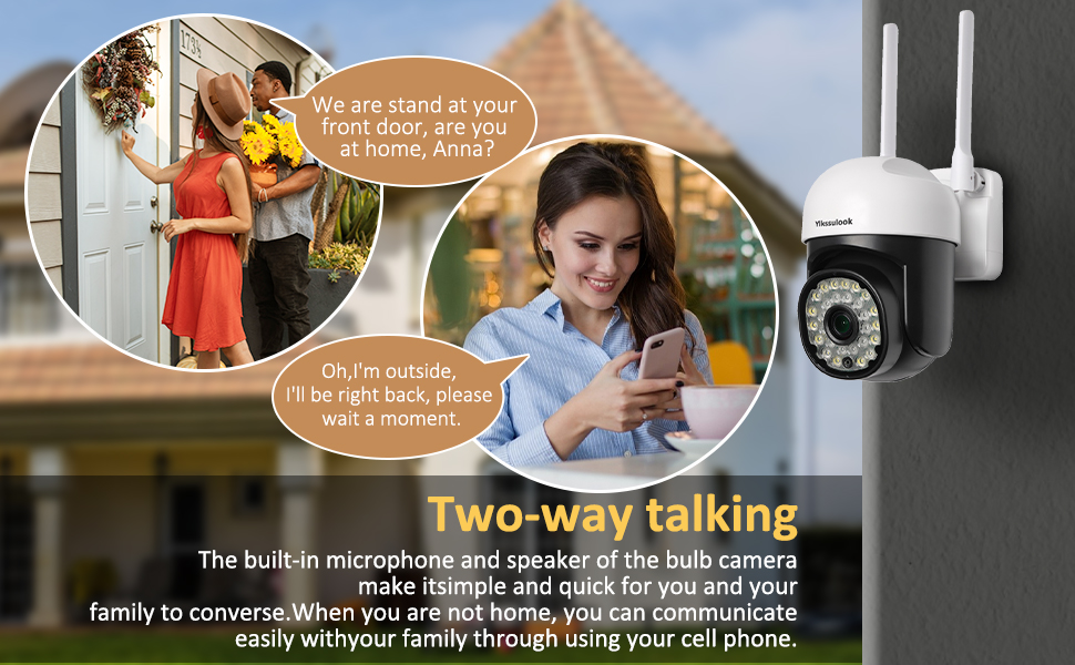 2.4G/5G Security Camera Outdoor WiFi Camera 2 PCS,PTZ Camera Surveillance Exterieur for Home