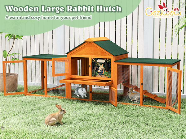 Rabbit♡　1005 Amazon.com: Outdoor Rabbit Hutch, 94