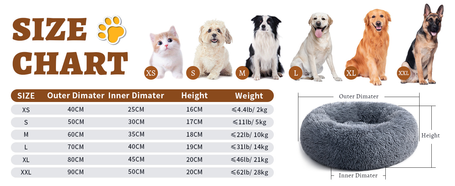 XL Dog Beds Fluffy Extra Large Washable Dog Bed Non-Slip dog bed