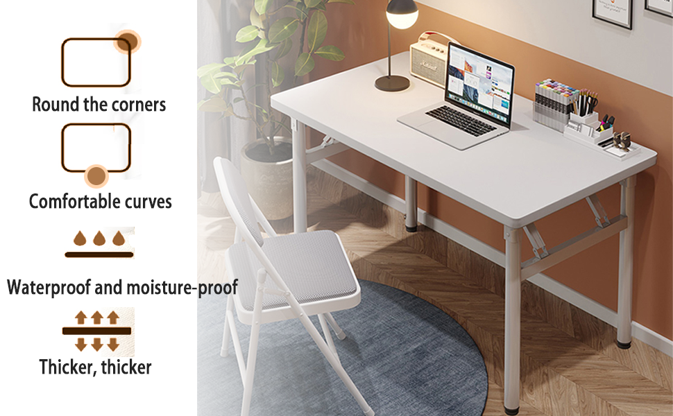 HDHNBA Modern Simple Style PC Table Folding Desk No Assembly Required