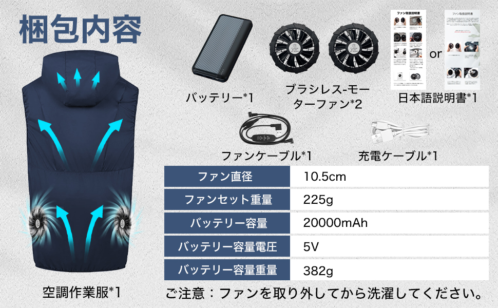 Amazon.co.jp: [YORIYOI] 空調作業服 フルセット メンズ ファン