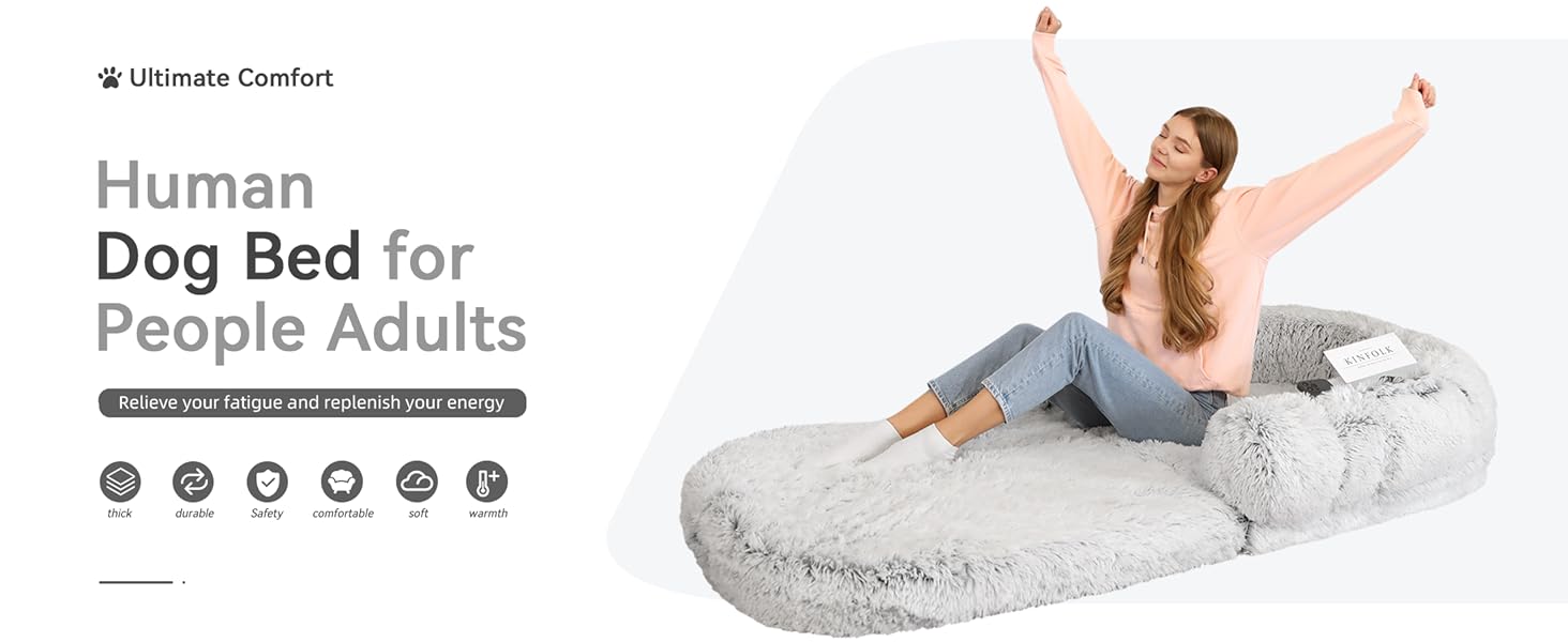YAEM Human Dog Bed, 74"x43"x9" Dog Beds for Large Dogs