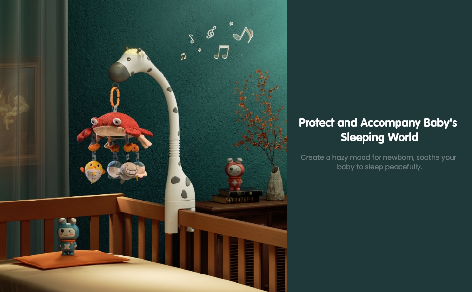 TUMAMA Baby Crib Mobile,3 in 1 Crib Toys with Remote