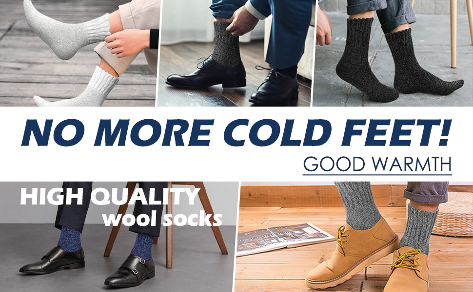 Hocerlu 5 Pairs Men Thermal Socks Thick & Warm Winter Socks, Thicken