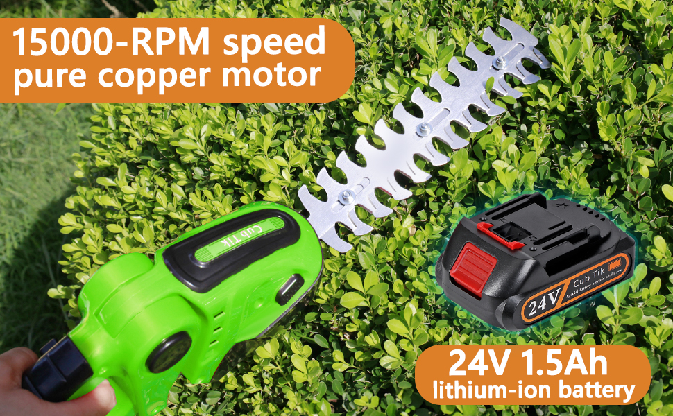 Hedge Trimmer Cordless with Battery and Charger 21V