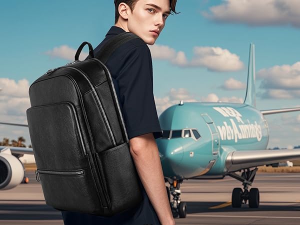 Amazon.com: Colins Keirs Men's Large Black Leather Backpack, 17.3