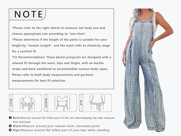 Amazon.com: CHARTOU Women Loose Fit Denim Jumpsuit