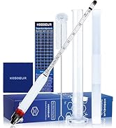 Hydrometer Alcohol Meter Kit, Hydrometer Alcohol 0-200 Proof and Tralle, Alcohol Tester for Liquo...