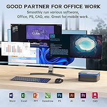 Good Partner For Office Work Smoothly run various software, Office, PS, etc. Great for mobile work.