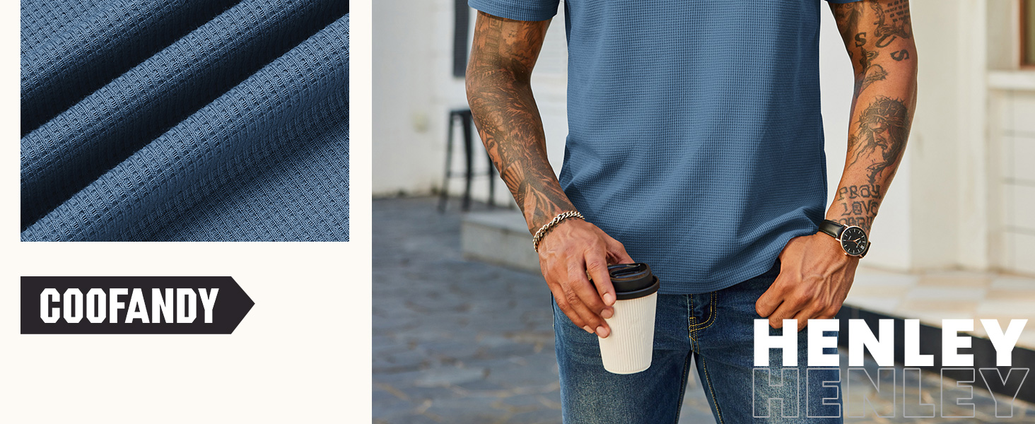 mens casual henley