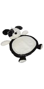 black and white puppy dog mary meyer bestever baby mat soft toy stuffed animal mat baby toddler gift