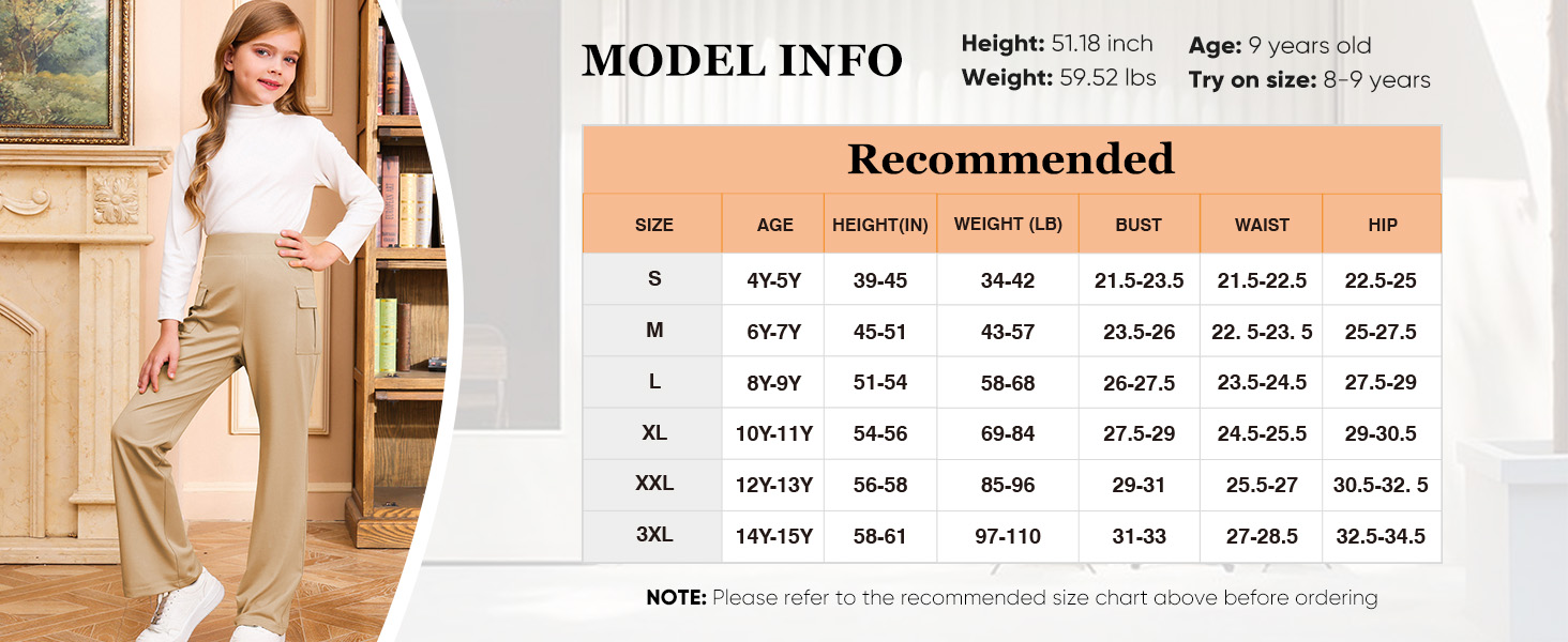 girls khaki uniform pants