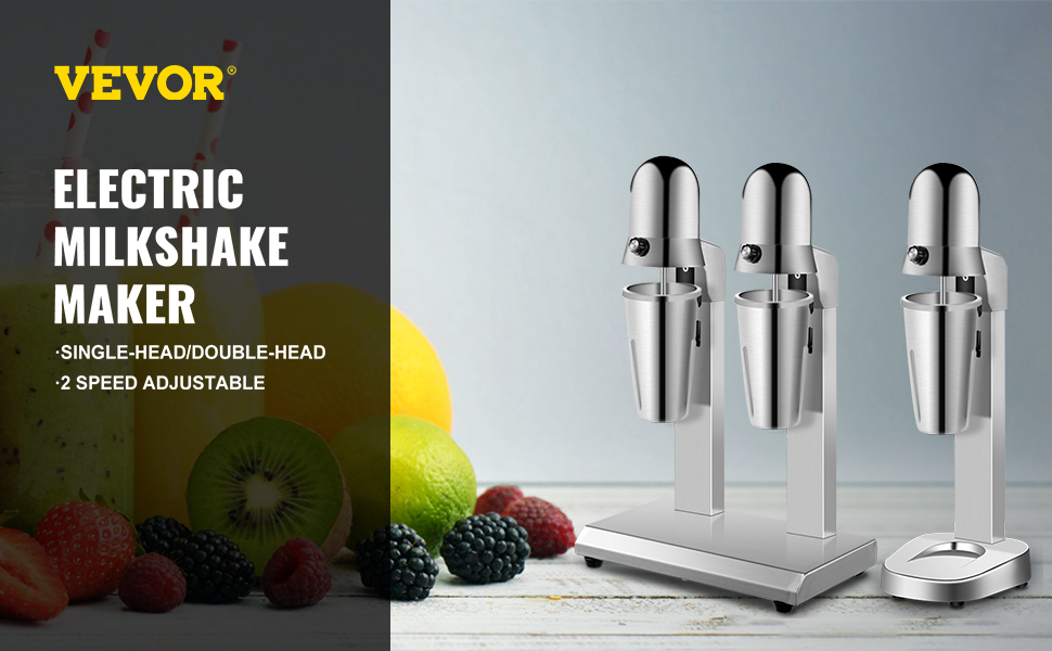 VEVOR Milkshake Maker, DoubleHead Milkshake Machine, 280W