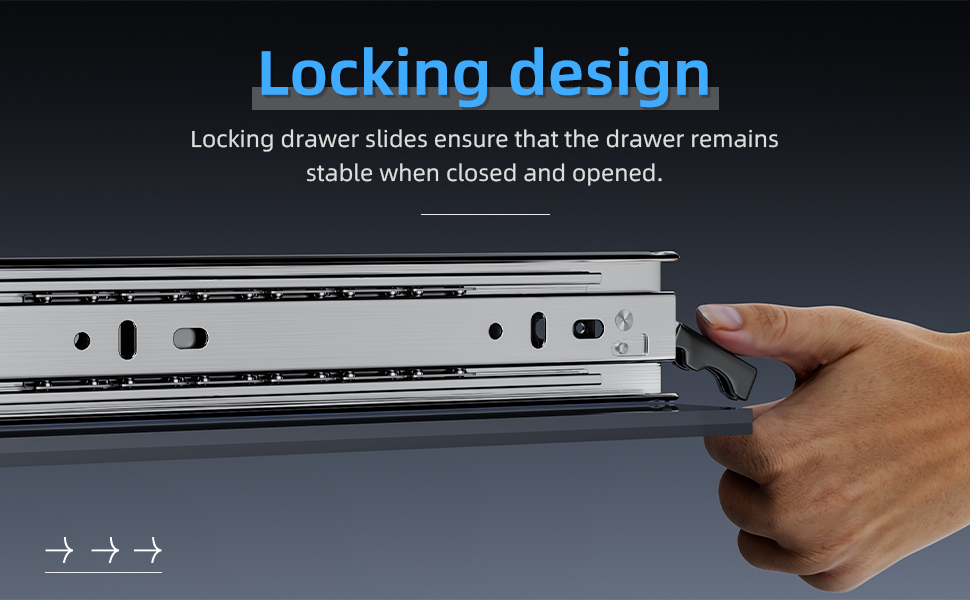 PHWALK 1 Pair 16 Inch 150 Lb Heavy Duty Drawer Slides with Lock Full