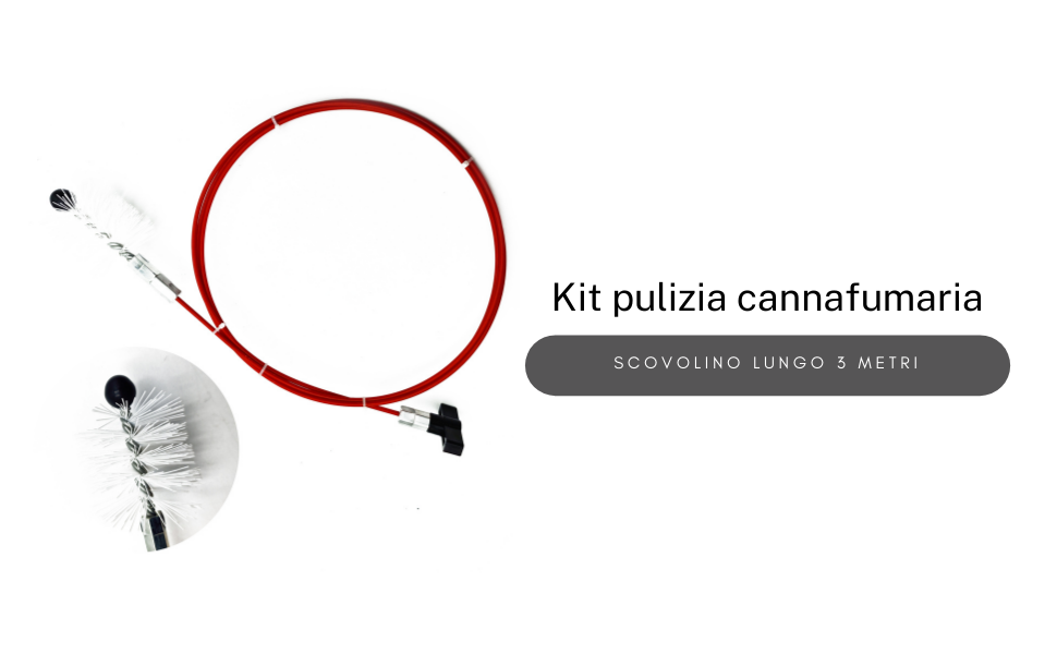 Kit Pulizia Canna Fumaria 9 Metri DN 80 - Scovolo Snodato Professionale Per Stufe A Pellet