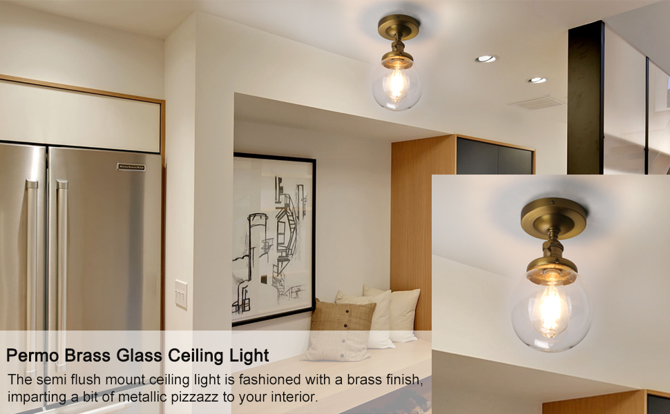 Small Semi Flush Mount Ceiling Pendant Light