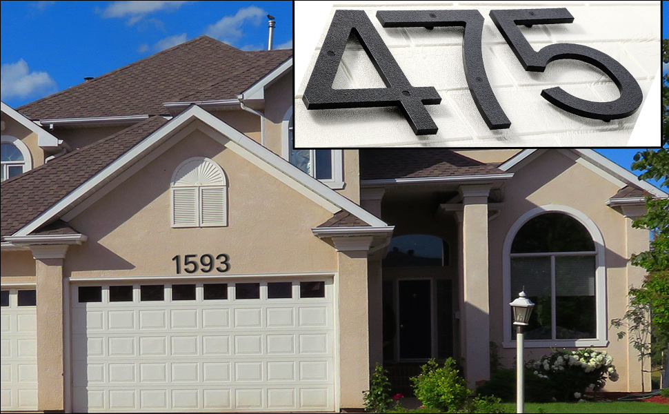 10 Inch Large Modern House Numbers, Black Floating Outside Address Numbers, ABS Plastic Big