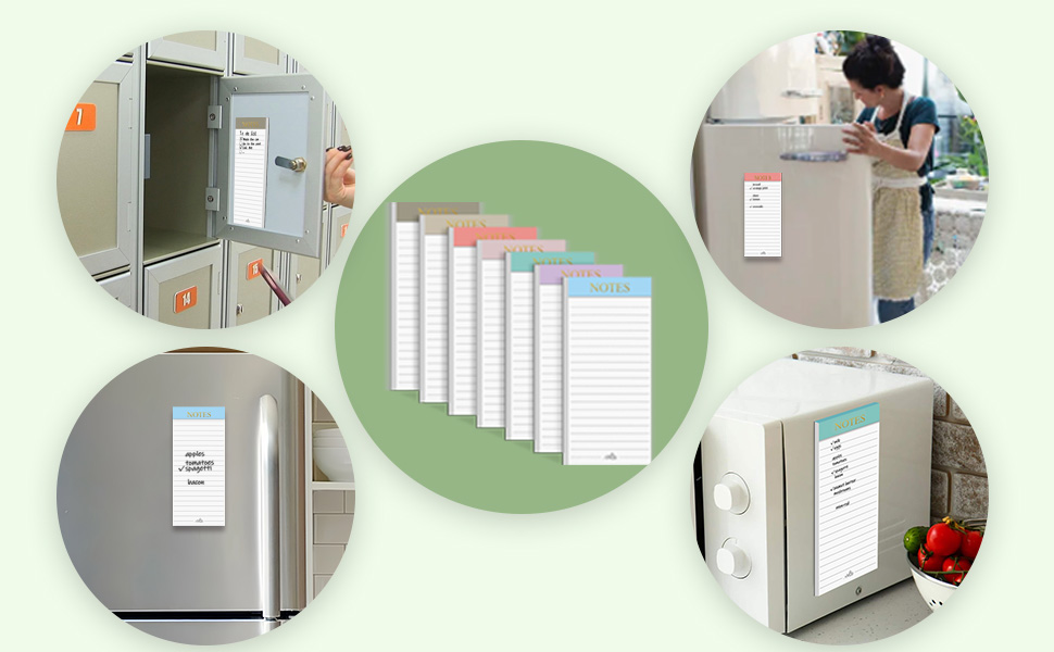 Utron 7 Pack Magnetic Notepads for Refrigerator