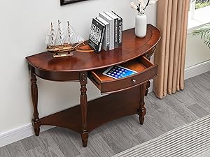 Amazon.com: Solid Wood Console Table with Drawer, Semi