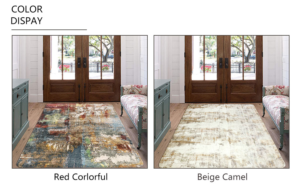 famibay Machine Washable Area Rug 4x6 Modern Abstract Rugs for Bedrooms