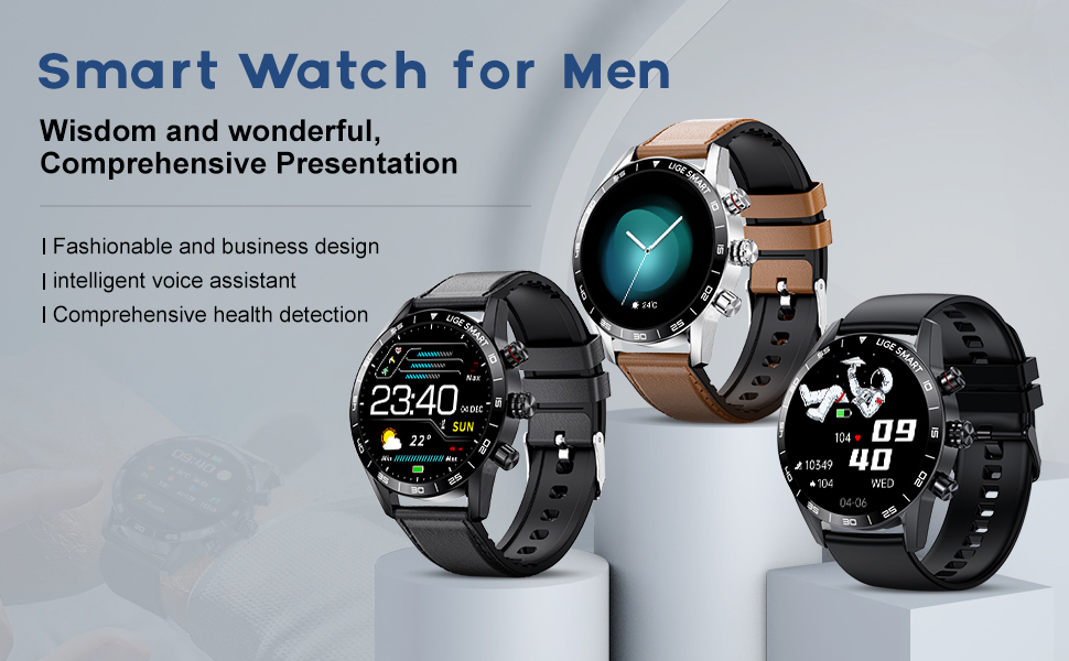 LIGE Smart Watch for Men with Bluetooth Call, 1.43” AMOLED Display