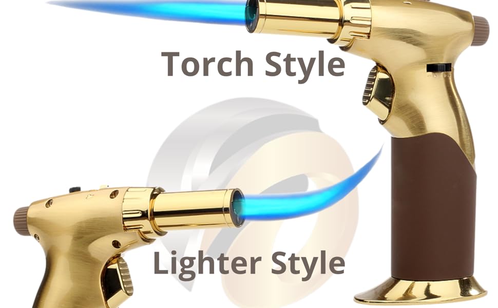 Dual Flame Butane Torch Gun Refillable Luxury Hand Held