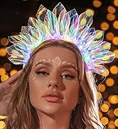 JONKY Light Up Headband Tinsel Led Headbands Glowing Hair Band Nightclub Party Costume Headwear L...