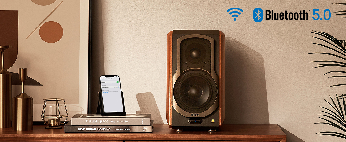 Edifier S1000W WiFi Audiophile Active Bookshelf 2.0 Speakers, Wireless