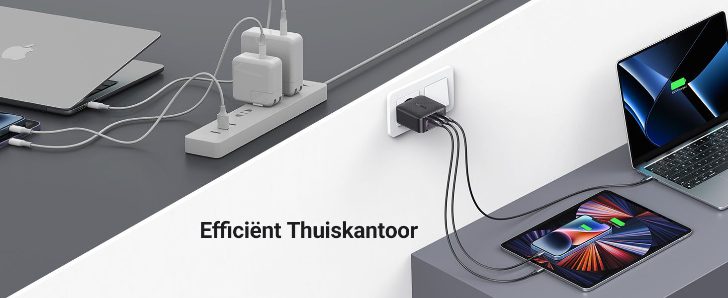 UGREEN 65W USB C GaN Oplader - 4-Poorts PD Lader met PPS - 8