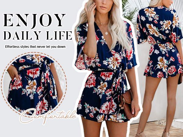 Amazon.com: AIMCOO Women's Summer Deep V-Neck Floral Print