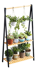 Bamboo 2-tier Hanging Plant Stand