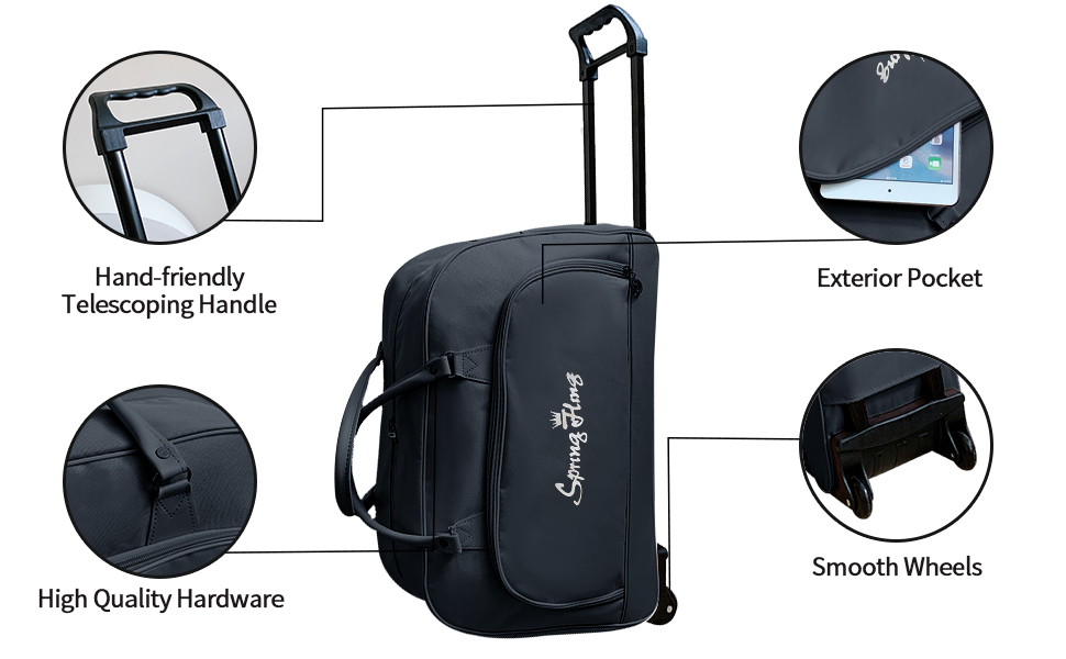 Rolling Duffle Bag with Wheels,Travel Bag with Wheels