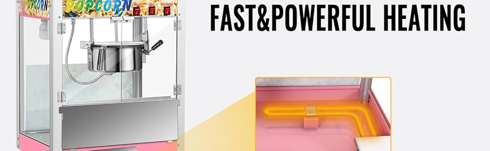 Amazon.com: Commercial Popcorn Machine, 8 Oz Kettle, 850 W