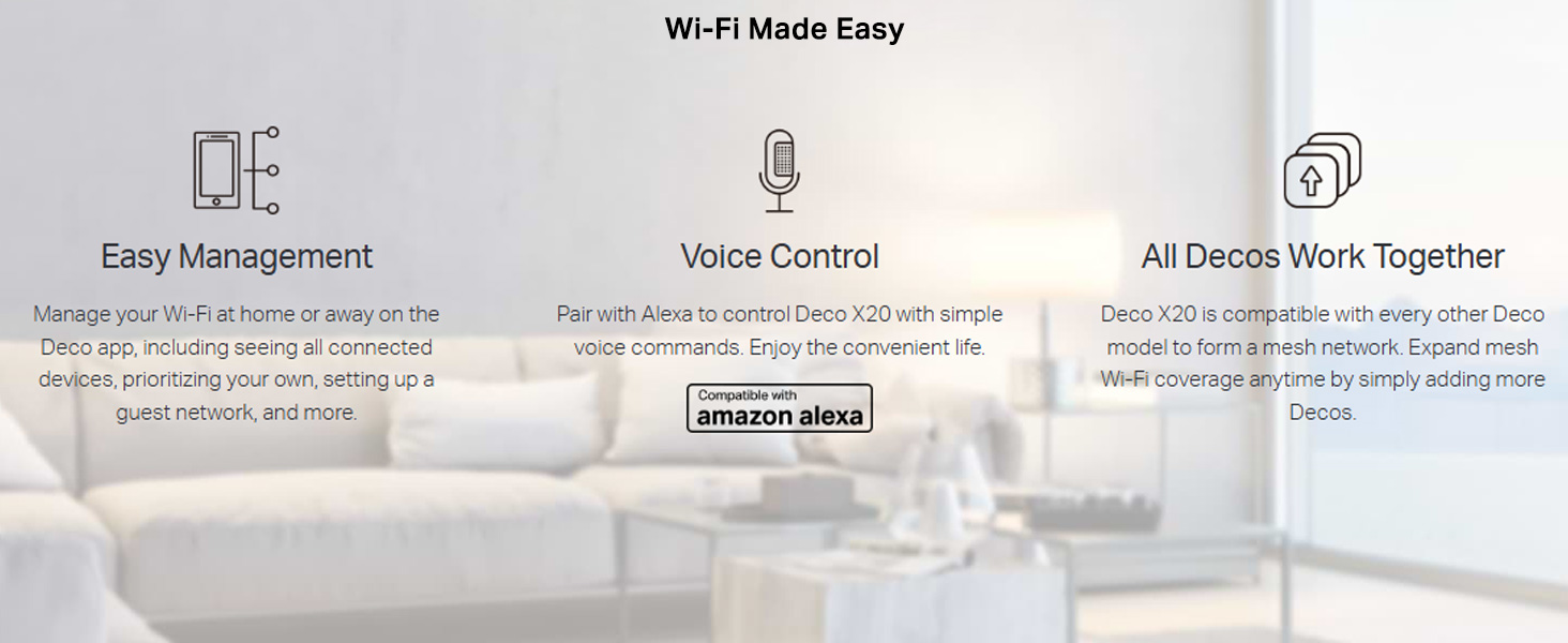 Deco X20(1-pack) AX1800 Whole Home Mesh Wi-Fi 6 System