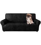 ANARACHON Sofa Cover, Couch Covers for Leather Couch, Stretch Sofa Covers with Leather-Like Textu...