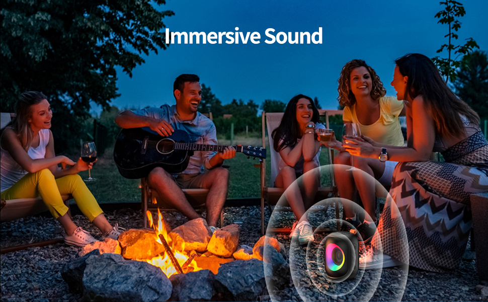 Bluetooth Speakers, Portable Bluetooth Wireless Speaker with Colorful Lihgts RGB