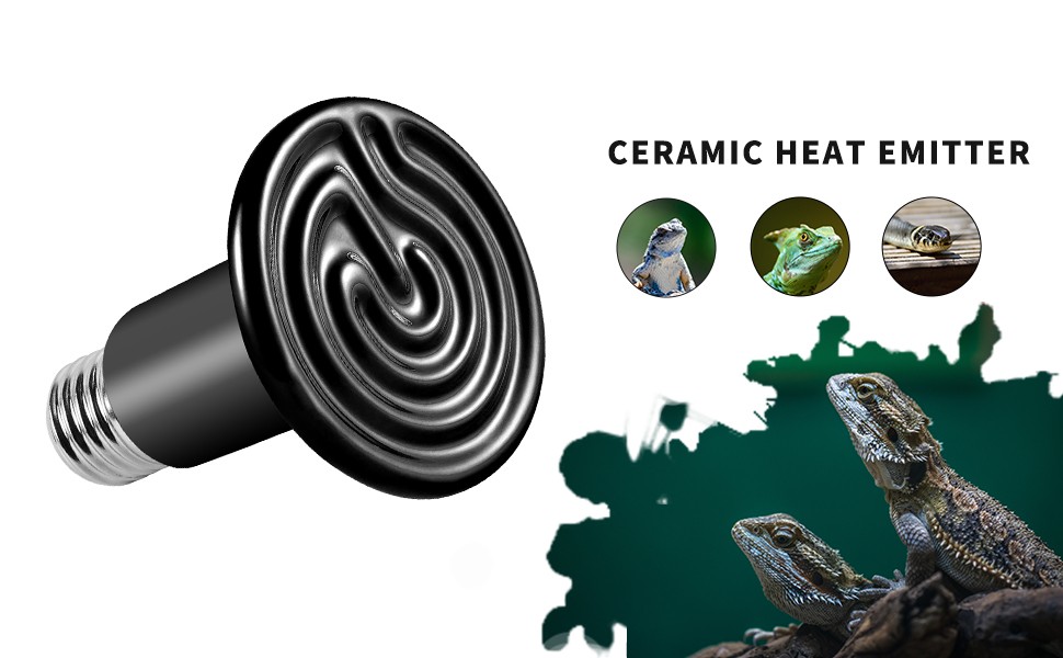 Mumoo Bear 100W Terrarium Reptile Heat Bulb,Ceramic Heat Emitter, No