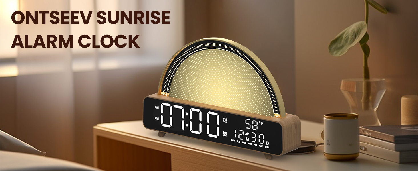 Ontseev Sunrise Alarm Clock for Bedroom Sunset Lamp Kids