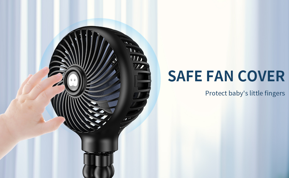 SmartDevil Stroller Fan, 3 Speed Portable Clip on Pram Fan for Baby
