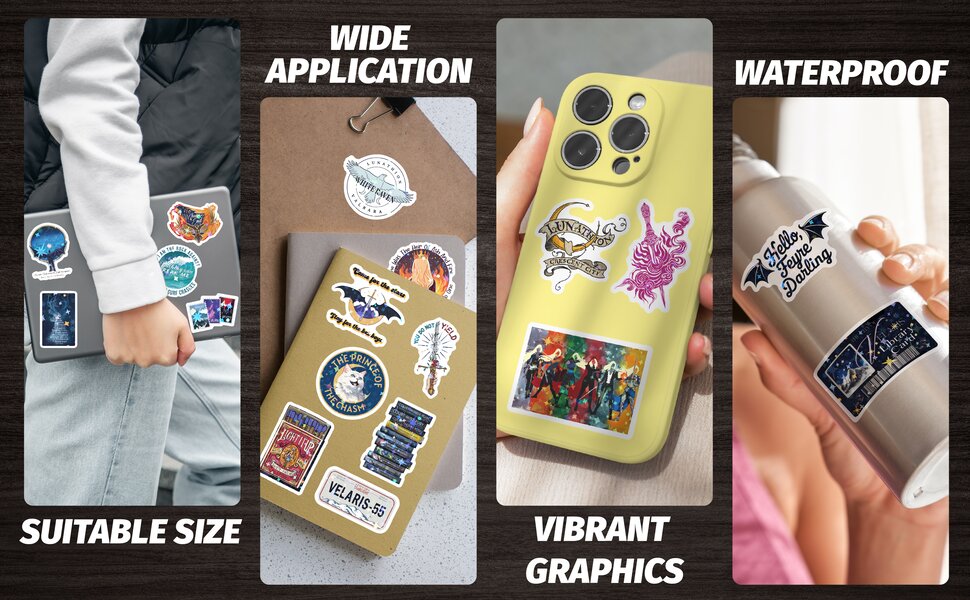 These fantasy book stickers are perfect for decorating your Kindle, iPad, laptops, water bottles
