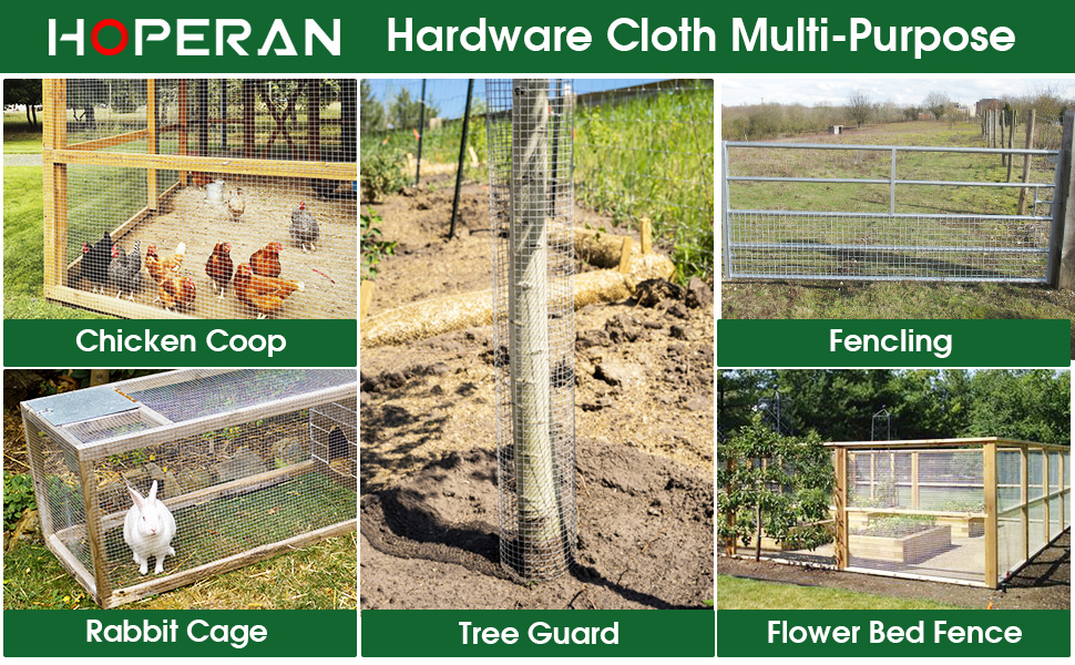 HOPERAN Hardware Cloth 1/2 inch 48 x 100 Ft Mesh 19 Gauge Chicken Wire
