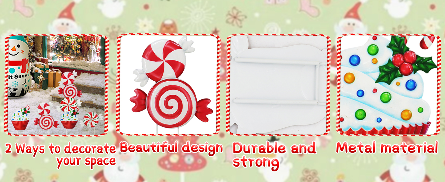 Christmas Candy courtyard stake