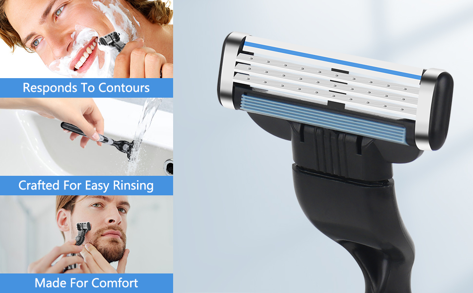 Foreverup Mach 3 Razor Blades Men, 20pcs Razor Blade Refills with