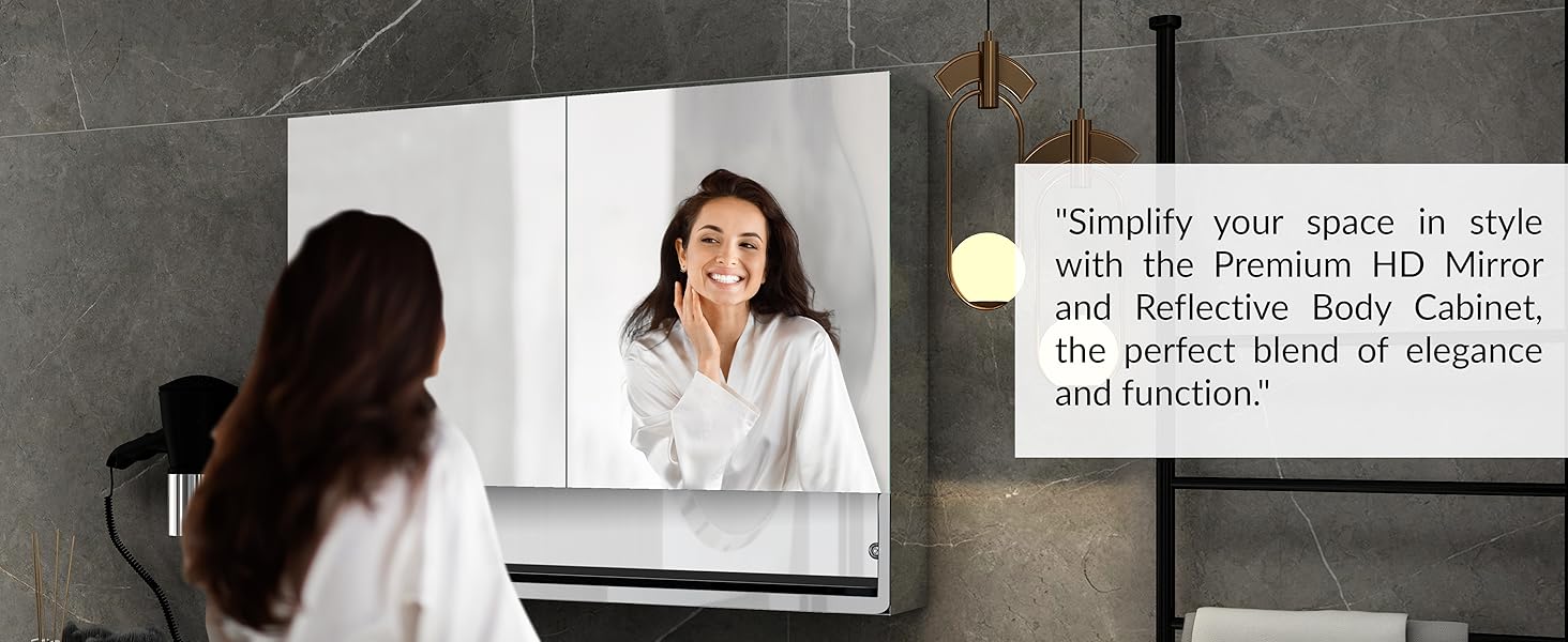 bathroom mirror with shelf