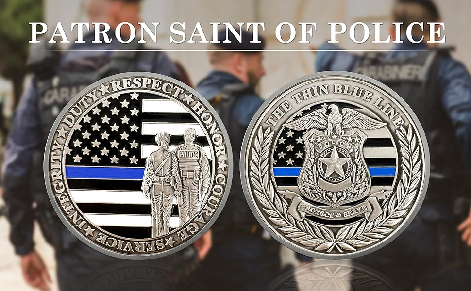 Saint Michael Police Prayer Coin Patron Saint of Police Officers