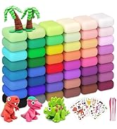 Air Dry Clay 48 Colors，Modeling Clay for Kids, with 3 Sculpting Tools and 6 Sheets Dinosaur Stick...