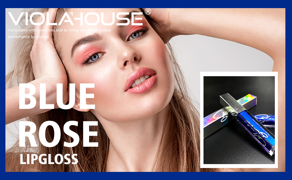 VIOLA HOUSE Colour Changing Lip Gloss, Blue in Pink PH Lipstick, Tinted
